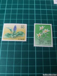 Sellos: 1984 Japón serie completa nueva yvert 1497/8 flores alpinas flora naturaleza serie completa nuevos